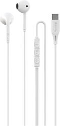 Devia C Kintone În ureche Handsfree cu două căști cu mufă USB-C Alb Devia C Kintone În ureche Handsfree cu două căști cu mufă USB-C Alb