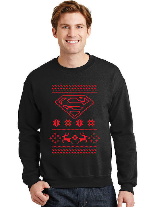 Christmas Ugly Sweater Superman Pop Culture Black