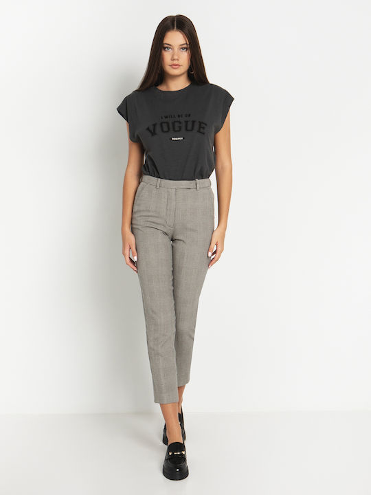 Damen Stoff Hose Geprüft Beige