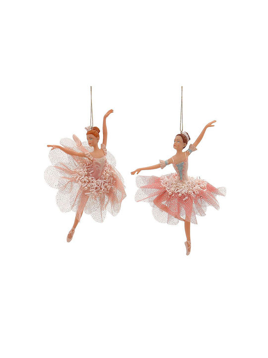 Hanging Ballerina Ornament Polyresin Pink