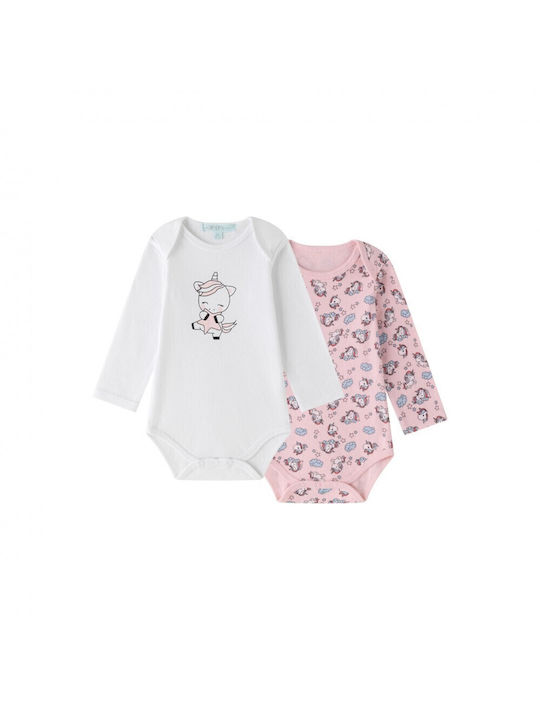 Amomi Set Body pentru Bebeluși Mâneca scurta Roz Unicorn Multicolor 2buc