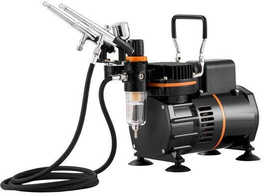 Aerograf Airbrush cu recipient 2ml și compresor Bec 0.2, 0.3 și 0.8mm Presiune 2bar Module