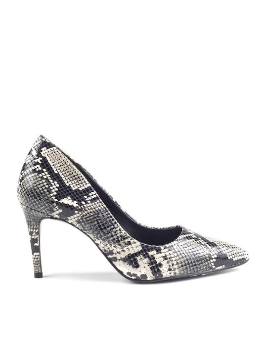 Pointed Toe Heels with High Heel Animal Print Orange