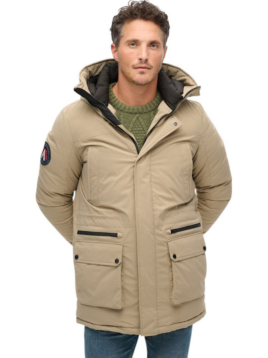 Superdry D3 Ovin City Winter Jacket Parka Brown