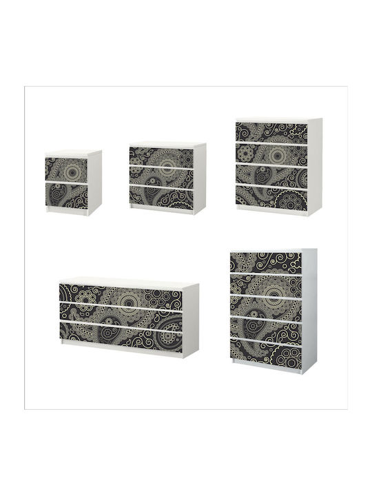 Vintage Drawer Sticker 02 Six-Drawer Chest H 20...