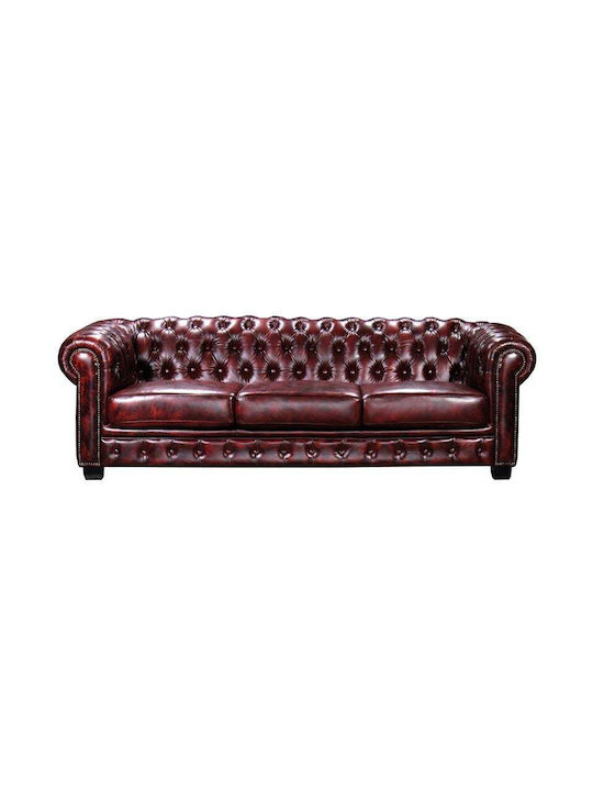 Canapea Chesterfield Patru Locuri Din Piele Nat...