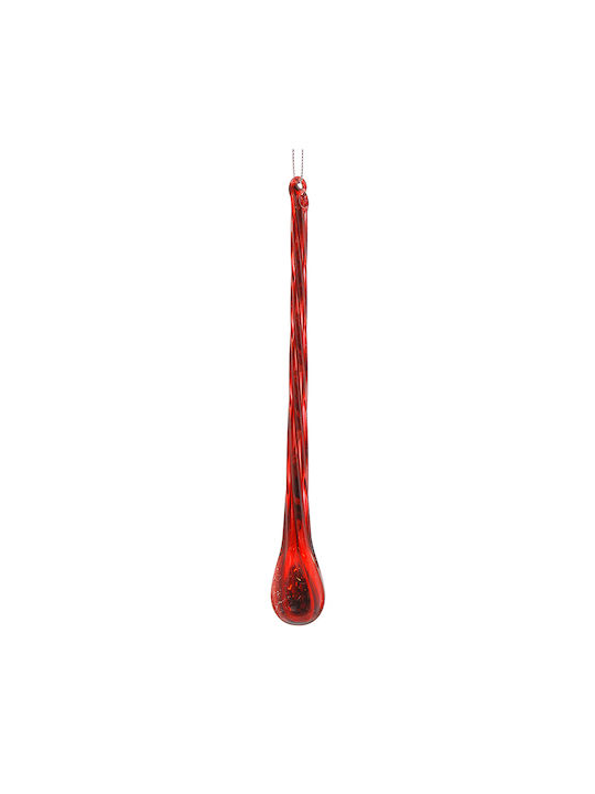 Hanging Stalactite Ornament Glass Red