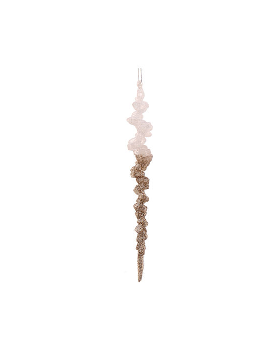 Hängender Stalaktit Ornament Kunststoff Gold mit Glitzer