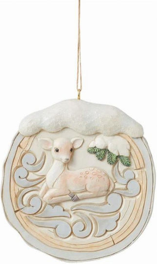 Fawn Christmas Tree Ornament White