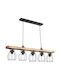 GloboStar Barista Pendant Light Black Rail for 5 Bulbs E27 100x14.5x26cm