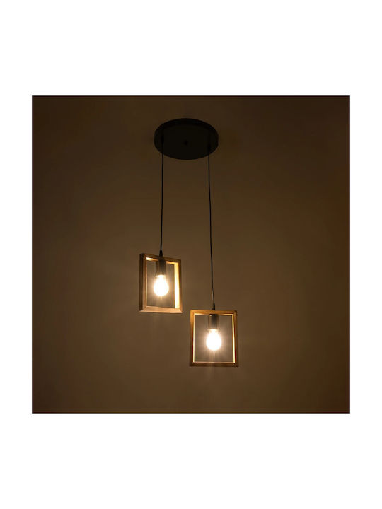 GloboStar Edison Pendant Light Beige with Socket E27 43x43x83cm
