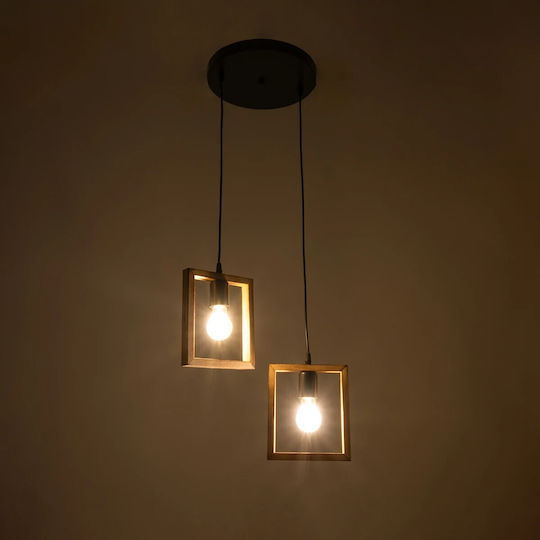GloboStar Edison Κρεμαστό Φωτιστικό Μπεζ με Ντουί E27 43x43x83εκ.