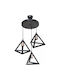 GloboStar Triangle Pendant Light Black Bell with Socket E27 50x50x80cm