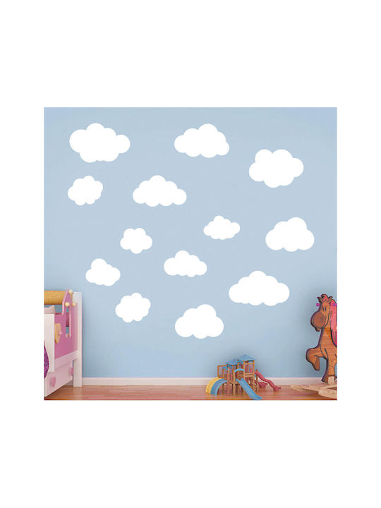 Children's Wall Sticker Set Silver Clouds
