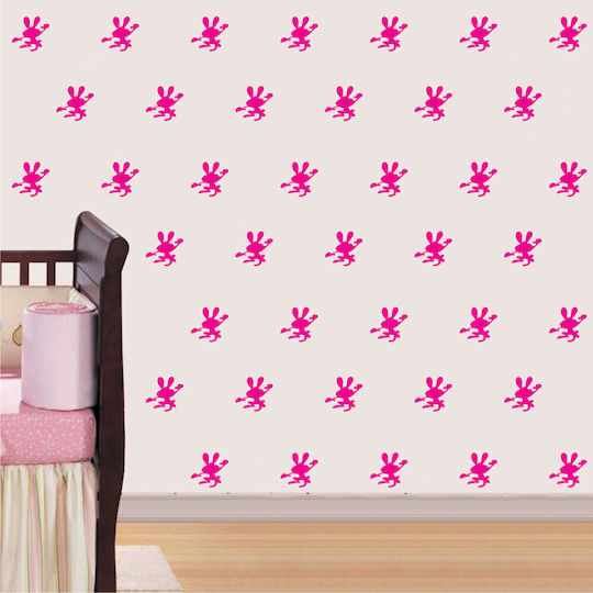 Mini-Set Wandsticker Orangefarbene Hasen