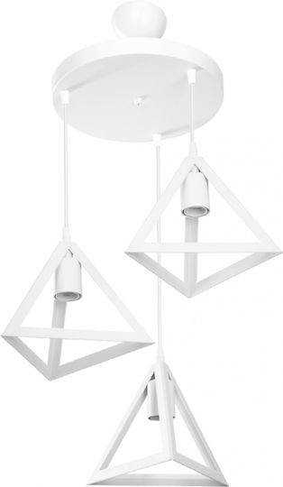 GloboStar Triangle Hängelampe Weiß 50x50x80cm