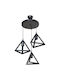 GloboStar Triangle Pendant Light Black with Socket E27 50x50x80cm