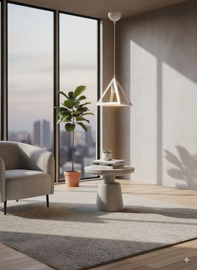GloboStar Triangle Pendant Light White with Socket E27 24x24x86cm