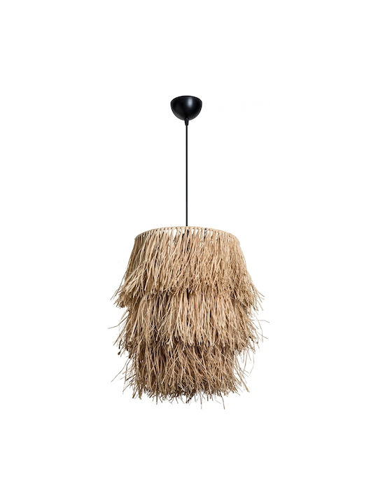 GloboStar Weg Hängelampe Beige Boho mit Fassung E27 30x30x90cm.