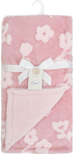 Dimcol Одеяло За Бебешка Прегръдка И Люлка Bebe Флийс Коралов 75x100см