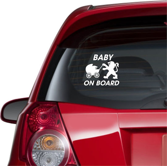 Peugeot Baby an Bord Autoaufkleber Blau
