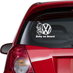 Volkswagen Baby On Board Car Sticker White