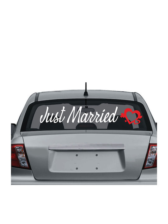 Decorative Sticker Glass Car Sticker Just Married 5 - Reverse Direction (inside From The Glass) 1pcs Orafol