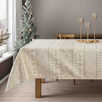 Jacquard Tablecloth Traditional Gold Christmas ...