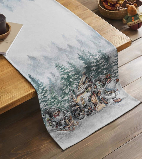 Gofis Home Gofis Home Weihnachtliches Tischtuch Stoff Läufer Rote 140x45cm