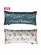 Kentia Weihnachtsdekoratives Kissen Rechteckig Blau 30x60cm