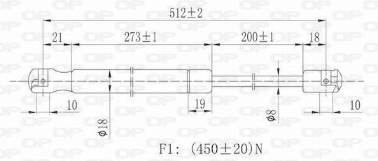 Open Parts Trunk Shock for Citroen C5