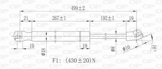 Open Parts Αμορτισέρ Πορτ Μπαγκάζ για Mercedes-Benz A Class