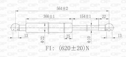 Open Parts Αμορτισέρ Πορτ Μπαγκάζ για Volvo XC 60
