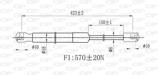 Open Parts Αμορτισέρ Πορτ Μπαγκάζ για Renault Clio