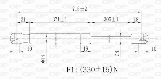 Open Parts Trunk Shock for Audi A3