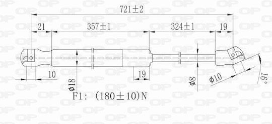 Open Parts Trunk Shock for Opel Insignia