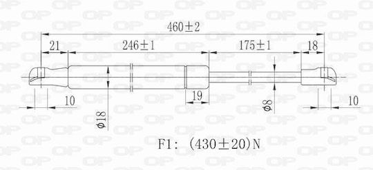 Open Parts Αμορτισέρ Πορτ Μπαγκάζ για Peugeot 307
