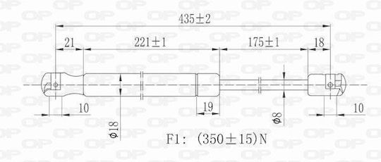 Open Parts Trunk Shock for Fiat Punto / Grande Punto