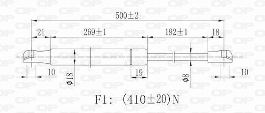 Open Parts Trunk Shock for Alfa Romeo Giulietta