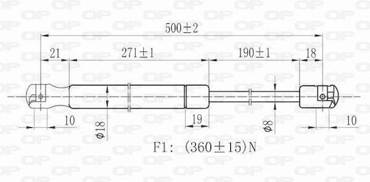 Open Parts Αμορτισέρ Πορτ Μπαγκάζ για Nissan Micra