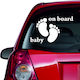 Car Sticker Baby On Board 25 Silver