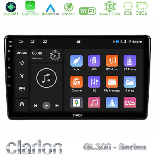 Clarion Auto-Audiosystem für Alfa Romeo Brera / Spinne 2004-2011 (Bluetooth/USB/AUX/WiFi/GPS/Apple-Carplay/Android-Auto) mit Touchscreen 9"