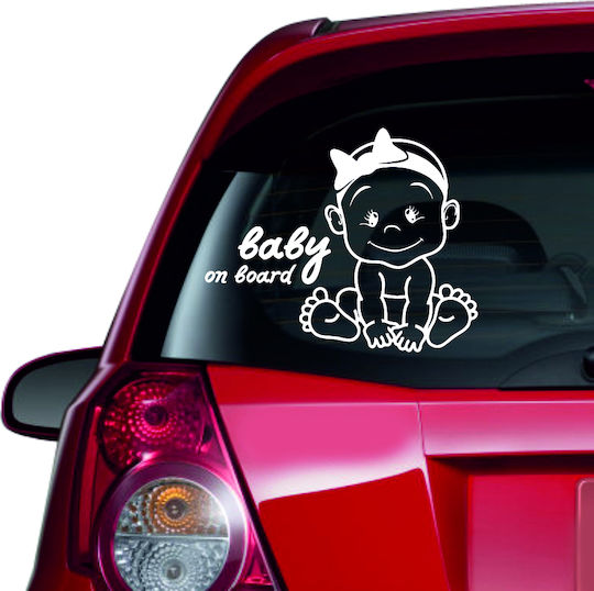 Car Sticker Baby On Board 22 White