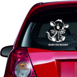 Autoaufkleber Baby an Bord 34 Weiß
