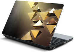 Laptop-Aufkleber Goldene Dreiecke 14" 34cm x 23...