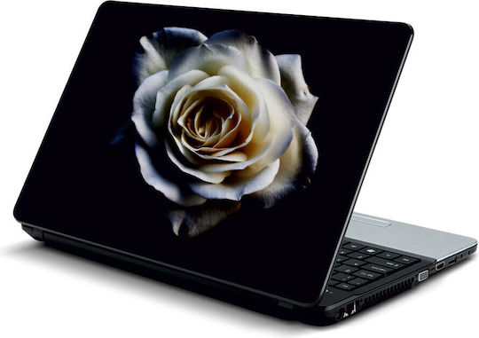Αυτοκόλλητο Laptop Λευκό Τριαντάφυλλο 13'' 32,5cm X 22,5cm