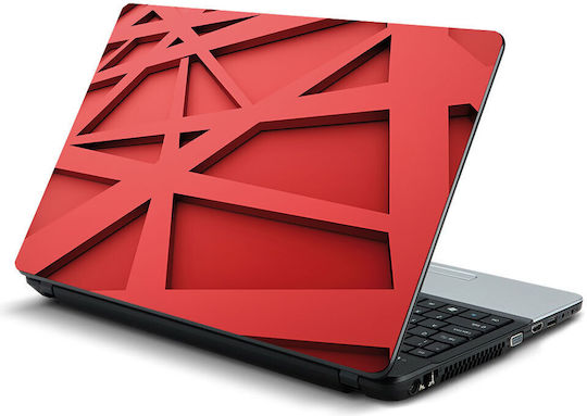 Laptop Sticker Abstract Red Lines 17.3" 41cm X 26.5cm