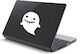 Orange Ghost Laptop Sticker