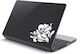 Laptop Sticker Abstract Flower Silver