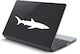 Shark White Laptop Sticker